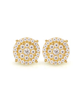 CRYSTAL Moissanite Diamond Round Cluster Studs Earring