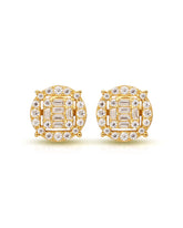 ELLIE Baguette & Round Composite Diamond Stud Earrings