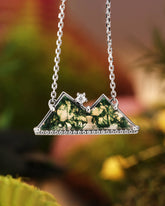 NYMPH Nature Inspired Moss Agate Mountain Necklace