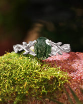 SENKORA Oval Cut Moss Agate Promise Ring