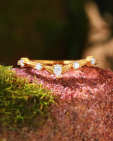 FOLIARA Nature Inspired Leafy Wedding Band Stacking Ring