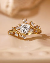 RAMONA Heart Cut Moissanite Branch Leafy Inspired Engagement Ring