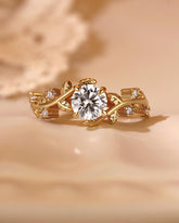 TESS Round Cut Moissanite Vine Fairytale Engagement Ring