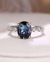 OPHELIA Color Change Oval Cut Alexandrite Engagement Ring