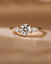 CONNIE Round Cut Moissanite Dainty Engagement Rings