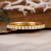 SABINA Minimalist Wedding Band Half Eternity Stacking Ring