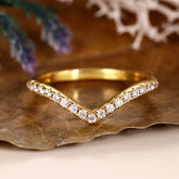 CAMARA Minimalist Wedding Ring Chevron Stacking Band Ring