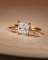 NYLAH Hidden Halo Princess Cut Engagement Ring Set