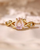 LAVINIA Fantasy Cut Pear Shaped Ametrine Leaf Twist Engagement Ring