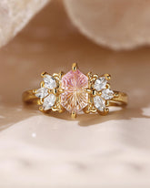 CONSTANCE Fantasy Cut Hexagon Shaped Ametrine Cluster Vintage Engagement Ring