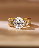 JESSICA Width Band Infinity Oval Moissanite Engagement Ring