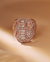 CHAMP Iced Out Moissanite Diamond Custom Initial Name Ring