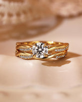 CIELO Round Cut Infinity Bridal Set 2pcs