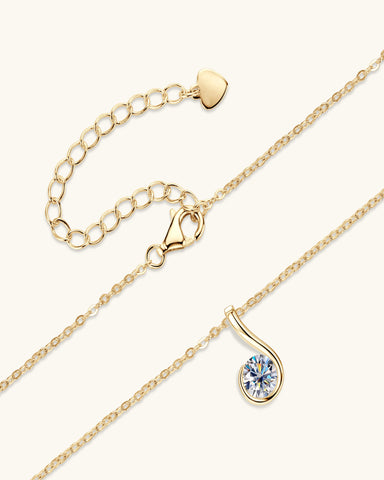 Minimalist Music Note Pendant Necklace