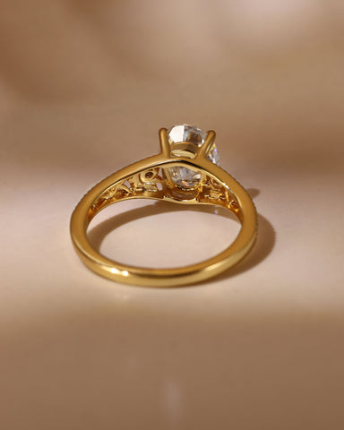 TAHLIA Art Deco Jewelry Floral Oval Moissanite Engagement Ring