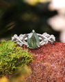 CERYS Nature Inspired Moss Agate Pear Cut Engagement Ring