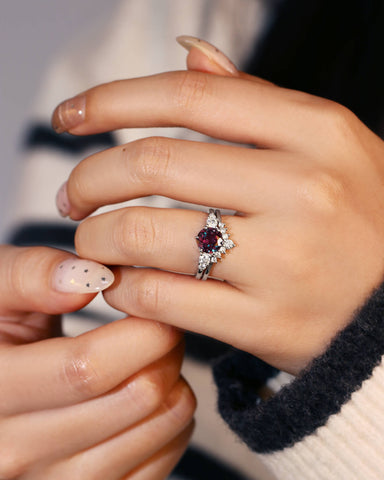 ELIXARA Round Shaped Alexandrite Engagement Ring Set