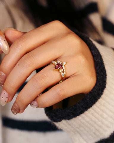 AMARA Kite Cut Alexandrite Stackable Ring Set