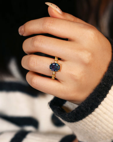 OPHELIA Color Change Oval Cut Alexandrite Engagement Ring