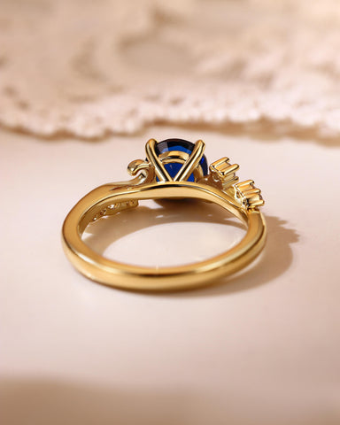 ALTA Ocean Wave Round Cut Sapphire Ring