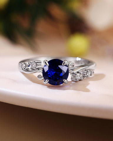 ALTA Ocean Wave Round Cut Sapphire Ring