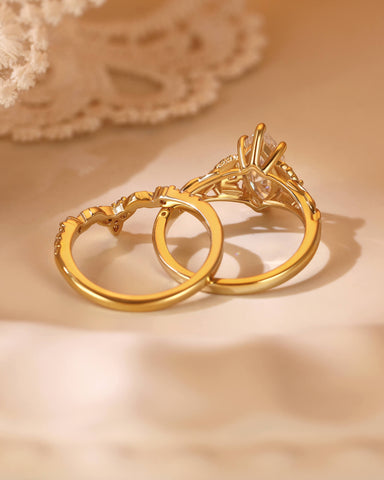 JOSEPHINE Marquise Cut Moissanite Celtic Knot Fairy Bridal Set 2pcs