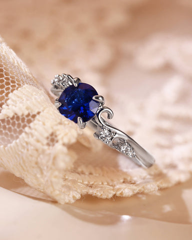 ALTA Ocean Wave Round Cut Sapphire Ring
