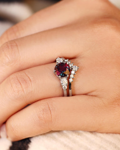 ELIXARA Round Shaped Alexandrite Engagement Ring Set