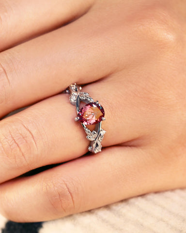 LAUREL Pear Cut Alexandrite Leaf Engagement Ring