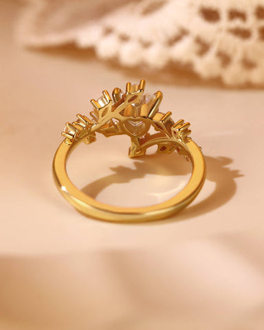 RAMONA Heart Cut Moissanite Branch Leafy Inspired Engagement Ring