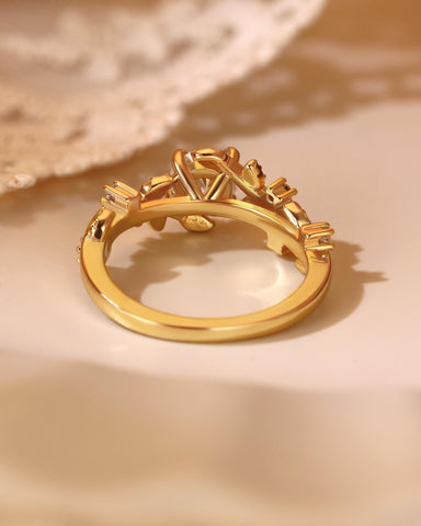 TESS Round Cut Moissanite Vine Fairytale Engagement Ring