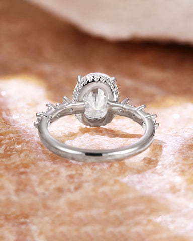 NOVA Moissanite Hidden Halo Oval Cut Engagement Ring