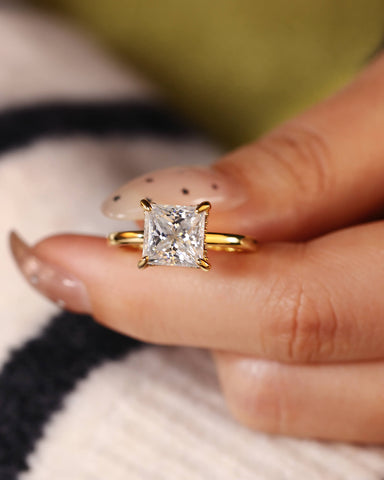 AIRI Hidden Halo Princess Cut Engagement Ring