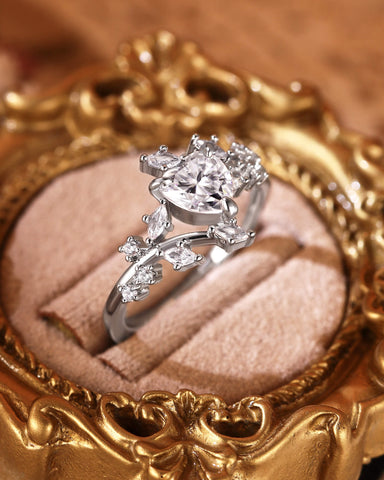 RAMONA Heart Cut Moissanite Branch Leafy Inspired Engagement Ring