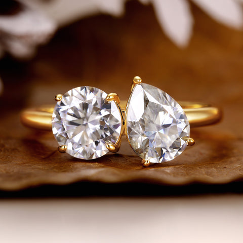 ELARA Pear & Round Cut Toi Et Moi Engagement Ring