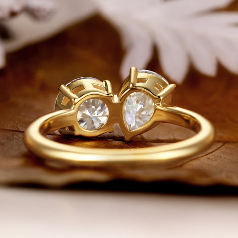 ELARA Pear & Round Cut Toi Et Moi Engagement Ring