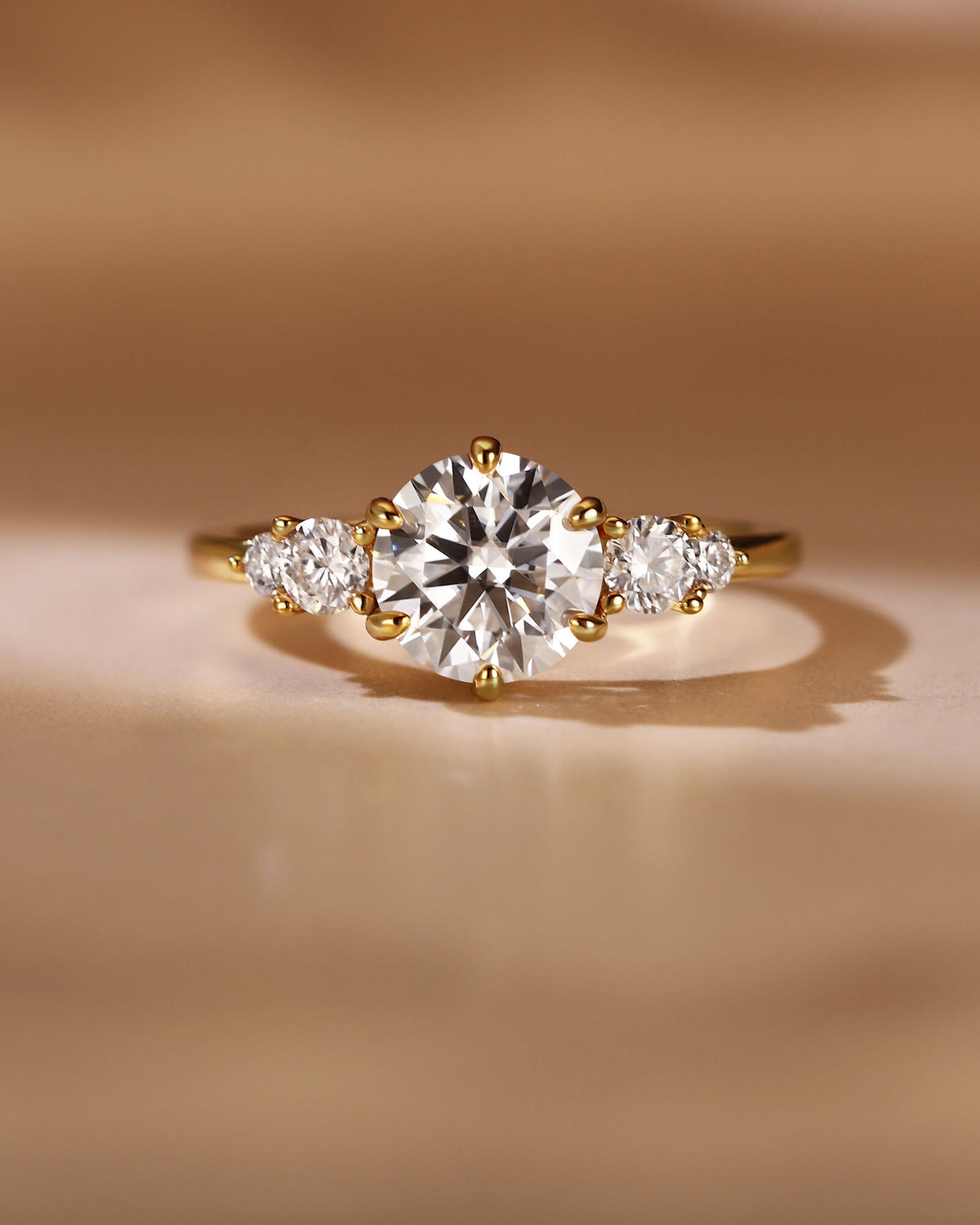 CONNIE Round Cut Moissanite Dainty Engagement Rings