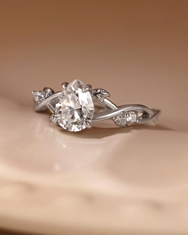 HANA Twist Leaf Vine Pear Cut Engagement Ring