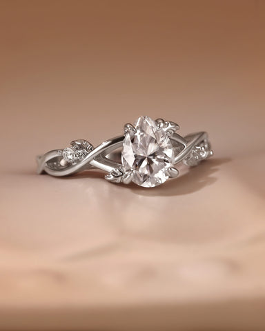 HANA Twist Leaf Vine Pear Cut Engagement Ring