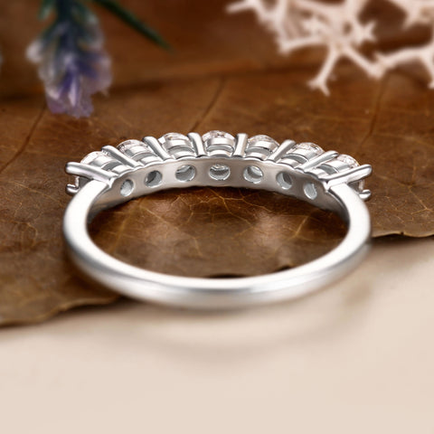 CIRILYA Half eternity ring roundcut 7 stone wedding band