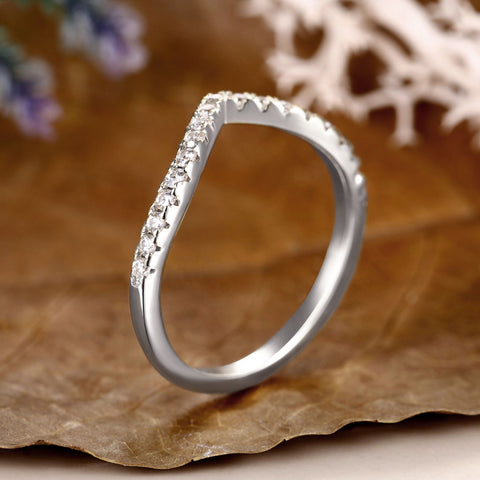 CAMARA Minimalist Wedding Ring Chevron Stacking Band Ring