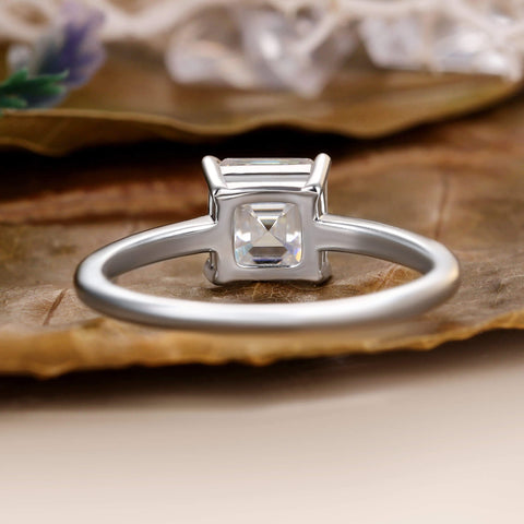 AGATHA Asscher Cut Moissanite Solitaire Engagement Ring