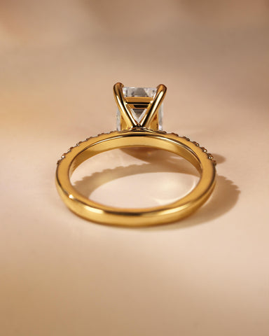 IDALIA Classic Pavé Band Emerald Cut Engagement Ring