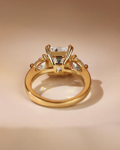 ARIELLE Three-Stone Emerald Cut Engagement Ring
