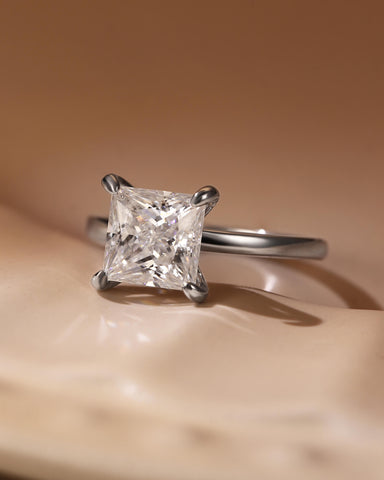 MYRA Princess Cut Solitaire Engagment Ring