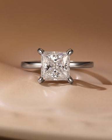 MYRA Princess Cut Solitaire Engagment Ring