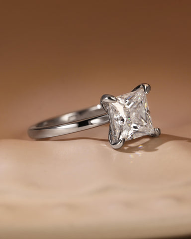 MYRA Princess Cut Solitaire Engagment Ring