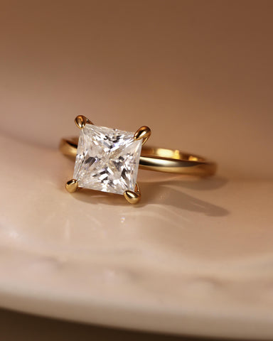MYRA Princess Cut Solitaire Engagment Ring
