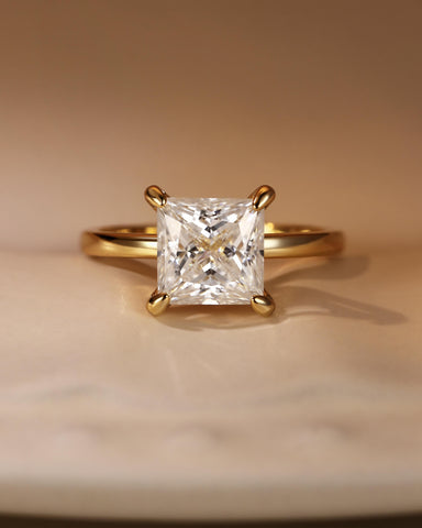 MYRA Princess Cut Solitaire Engagment Ring