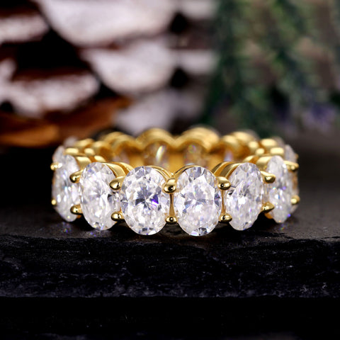 SERAPHINA Full Eternity Ring Unisex Oval Cut Statement Band